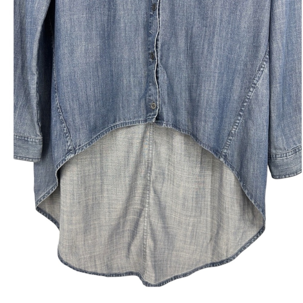 Eileen Fisher The Fisher Project Denim Chambray High Low Shirt Blue Small - Picture 4 of 6